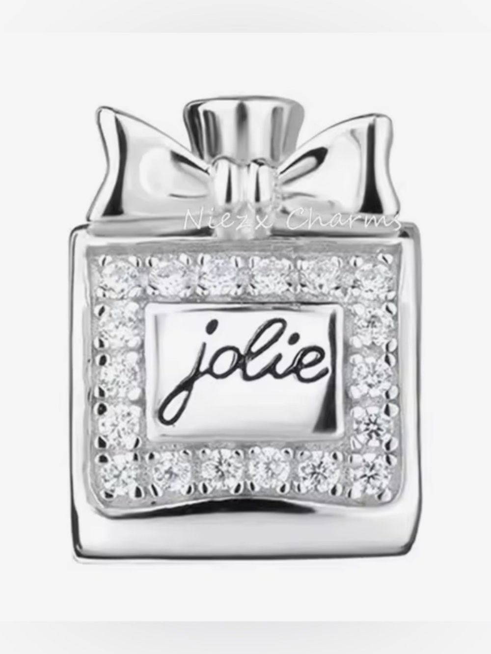 Silver "Jolie" Sparkle Perfume Bottle Charm